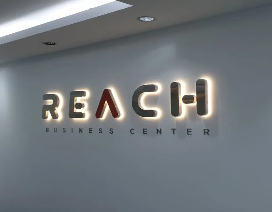 Backlit 3D letters example